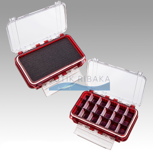 Коробка для приманок двухсторонняя MEIHO WATERPROOF WG-1 CLEAR RED